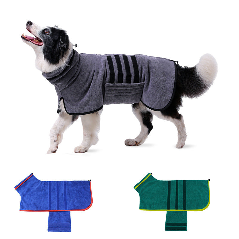 Dog Bathrobe Pet Bath Cat Towel Drying Clothes Adjustable Water Absorption Grooming For Small Medium Large Dogs Accessories