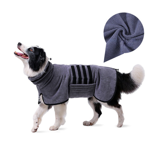 Dog Bathrobe Pet Bath Cat Towel Drying Clothes Adjustable Water Absorption Grooming For Small Medium Large Dogs Accessories